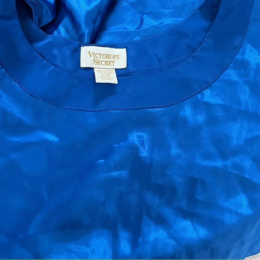 Vintage Victoria’s Secret Gold Label Royal Blue Chemise Slip Dress Nightie P/S